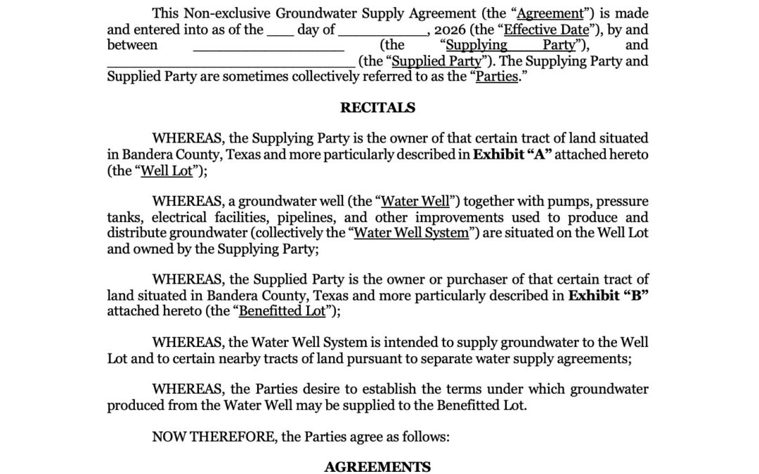 Shared Water Well Agreements Are Not Causal Arrangements